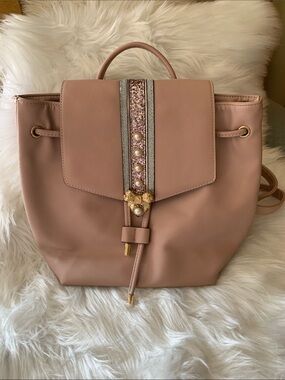 New Aldo Embellished Pink Backpack Purse